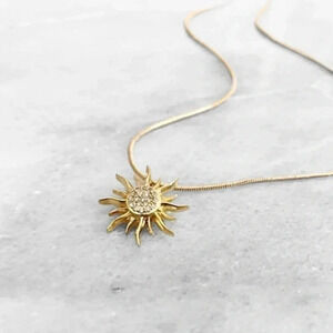 Gold Plated Sunburst Necklace